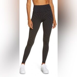ALO YOGA Jacquard Check High Waist Full Length Leggings -Black Checkered- Medium